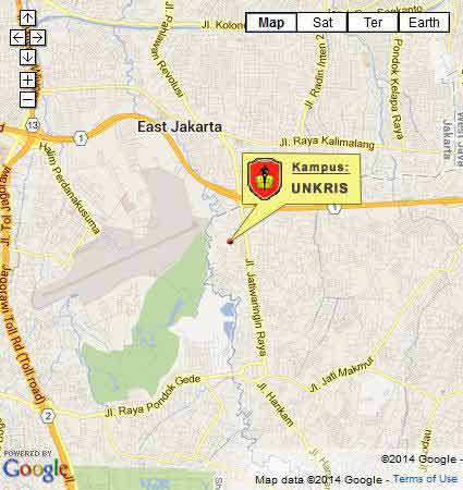Peta Lokasi S2 UNKRIS Jakarta Prestasi